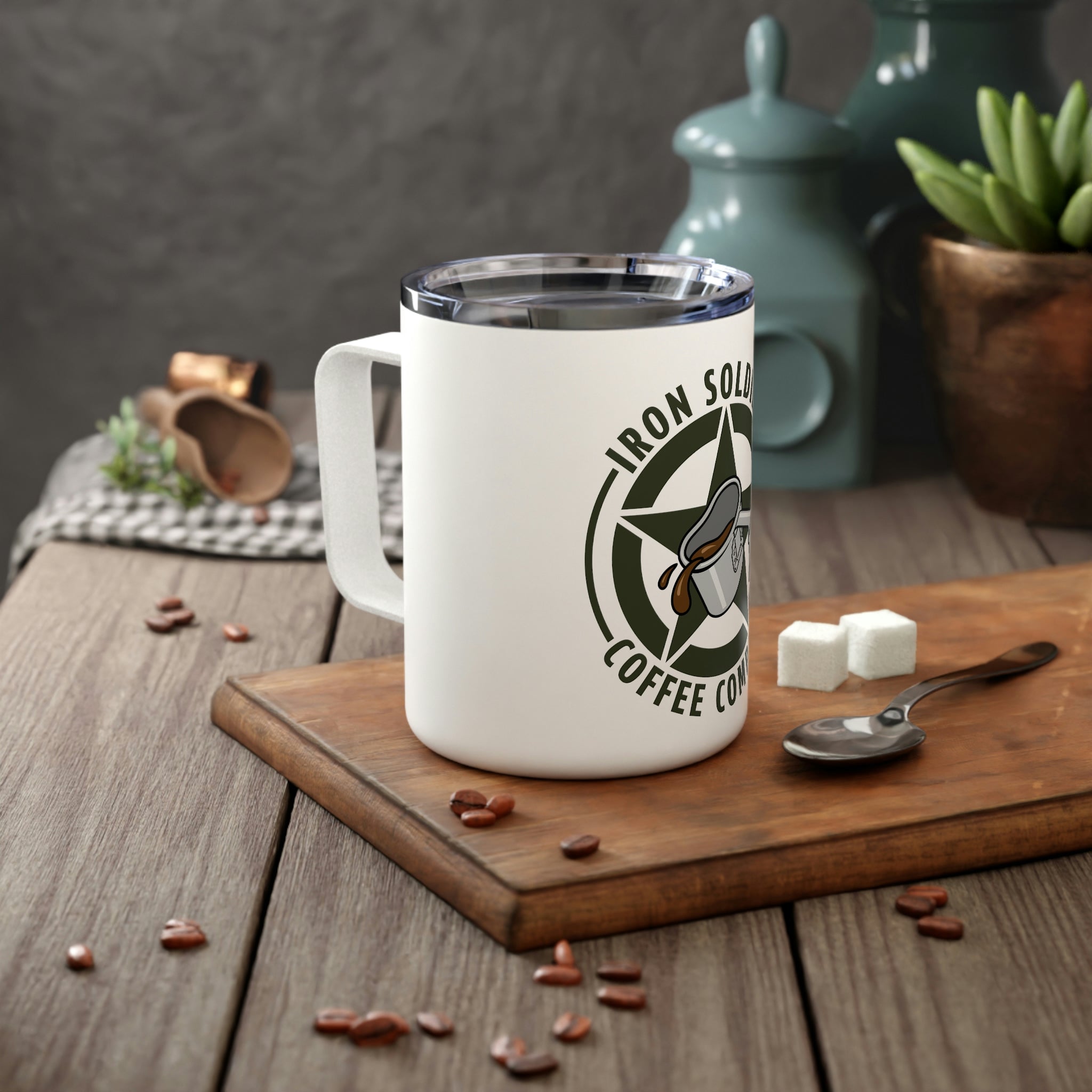 A100 - Iron Soldiers Insulated Coffee Mug, 10oz