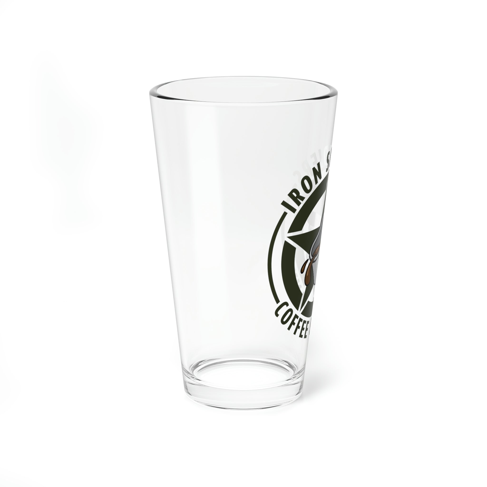 A201 - Iron Soldiers Logo Mixing Glass, 16oz